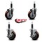 Service Caster 4'' Maroon Poly Wheel Swivel 1'' Expanding Stem Caster Set 2 Brakes, 4PK SCC-EX20S414-PPUB-MRN-2-TLB-2-1 - alternate 2